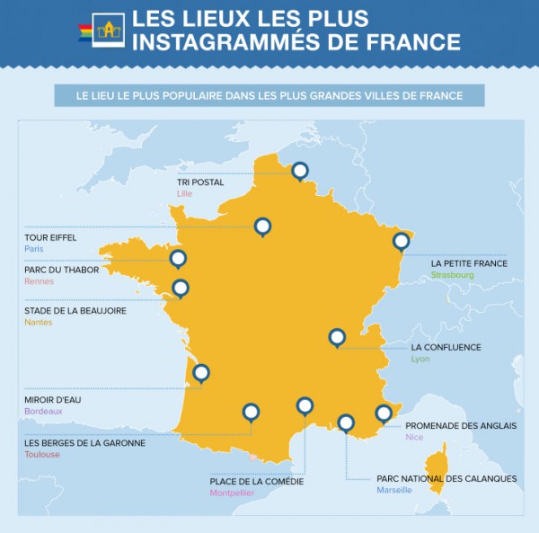 Les lieux les plus pris en photos en France