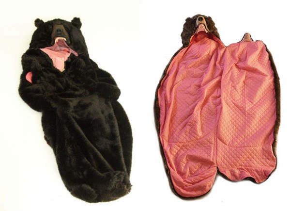 sac de couchage ouvert en forme d'ours